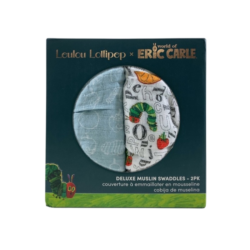 Loulou Lollipop Muslin Swaddle 2 Pack, Eric Carle Alphabet And Fruits