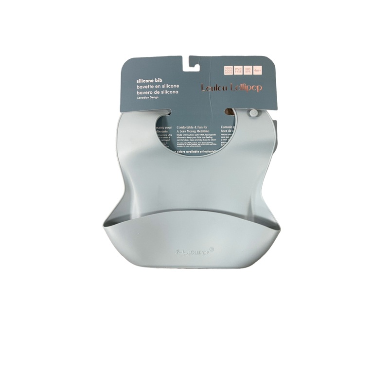 LouLou Lollipop Silicone Bib, Slate