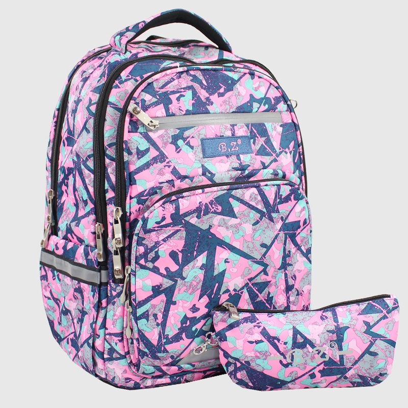 Multicolored 20 Inches Backpack + Pencil Case