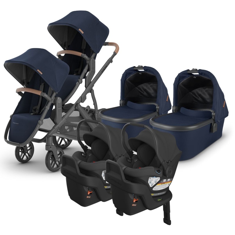 UPPAbaby VISTA V2 Twin Double Stroller + Aria Travel System Bundle with Rumble Seat V2+ – Noa / Jake