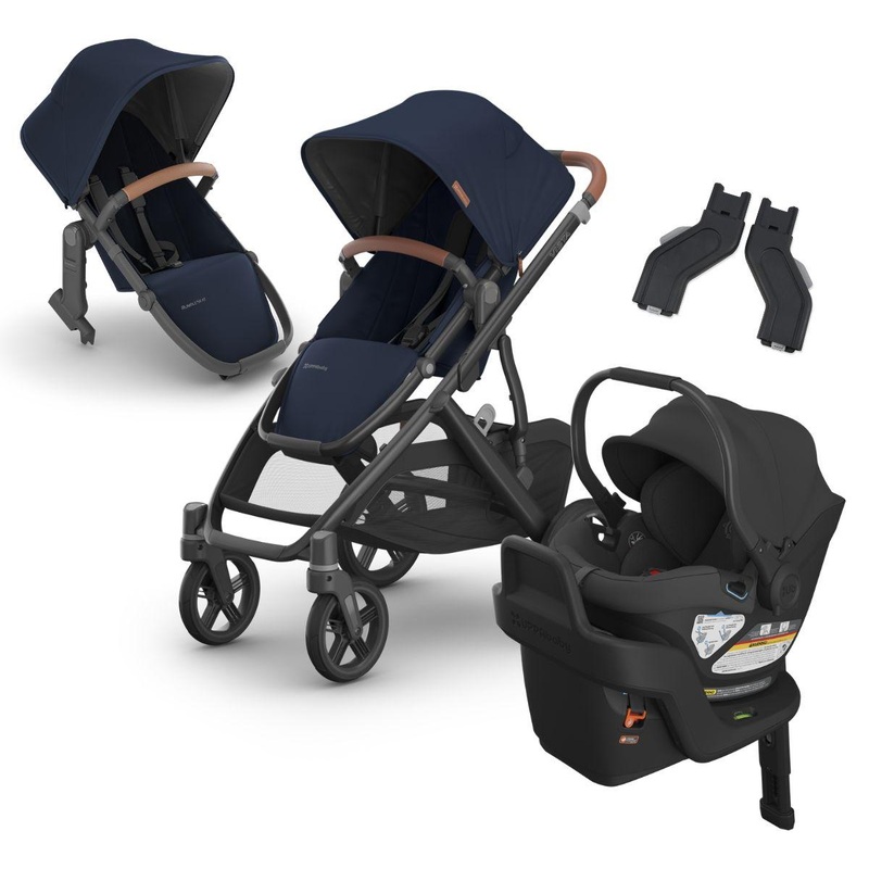 UPPAbaby VISTA V3 Double Stroller with V2+ Rumbleseat + ARIA Travel System Bundle – Noa / Jake