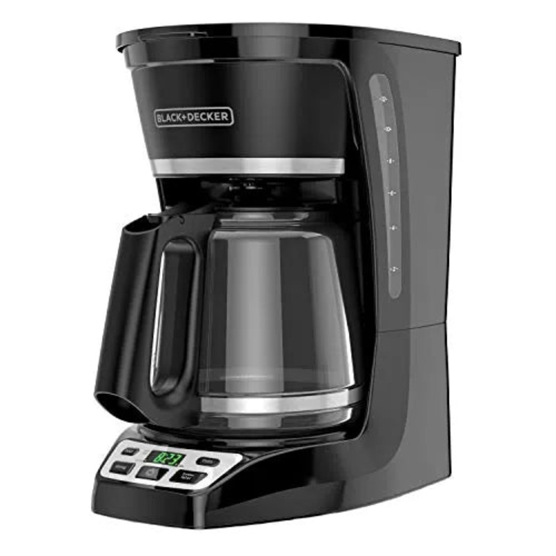 12-Cup Black Drip Coffee Maker Programmable