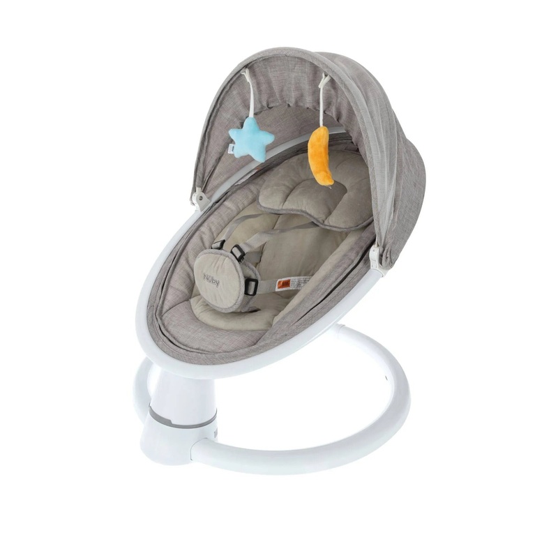 Auto Baby Swing with Mosquito Net and Canopy Pillow – Gray