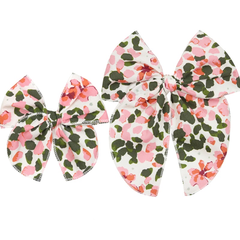 Heirloom Bow – Watercolor Floral Clip
