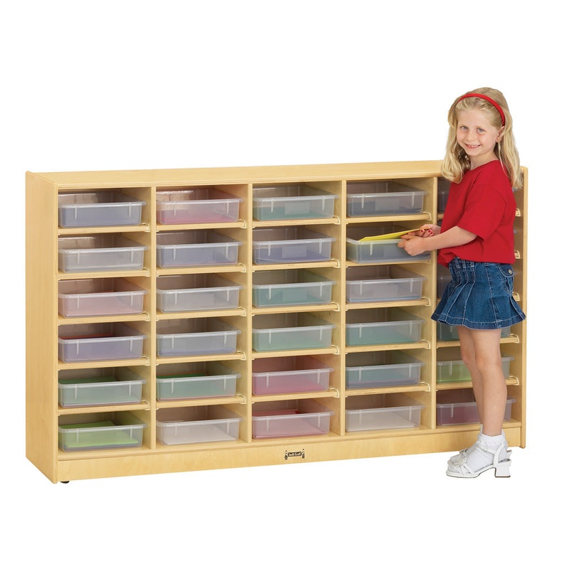 Jonti-Craft 30 Paper-Tray Mobile Storage – with Clear Paper-Trays