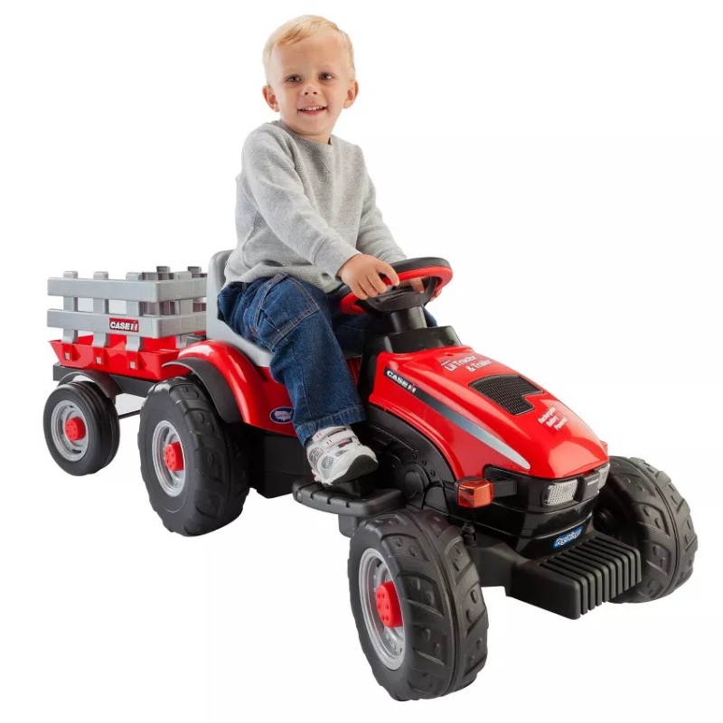 Lil Tractor with Trailer Powered Ride-On – Red