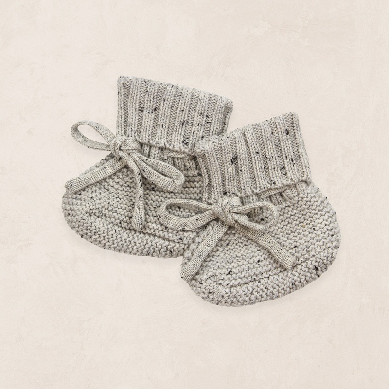 Knit Booties – Grey Speckle