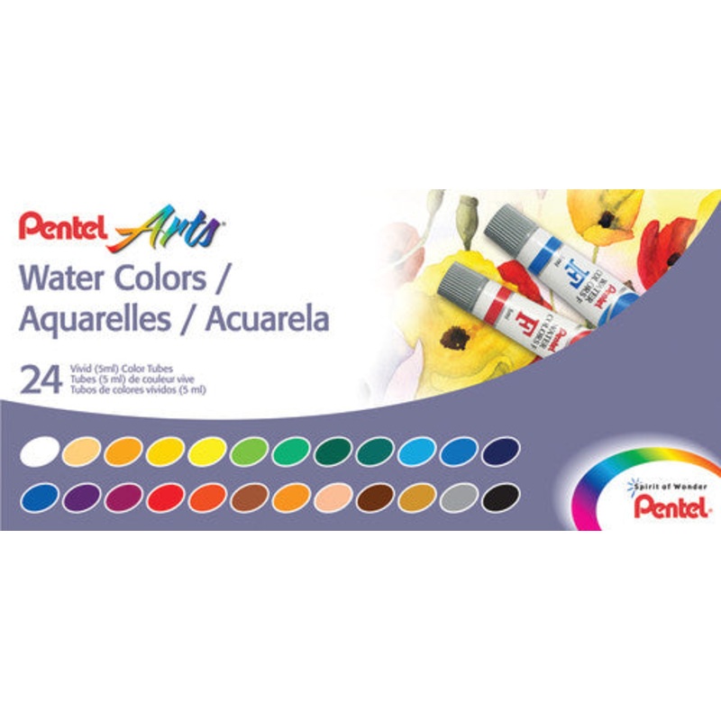 Pentel Arts Water Colors, 24-Color Set