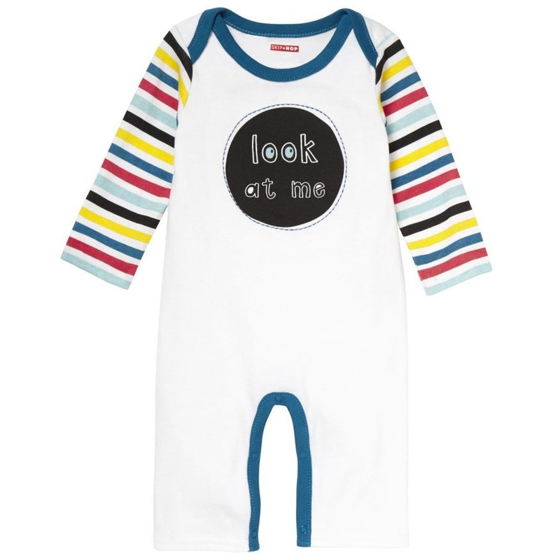 Skip Hop Baby Says Long Sleeve Romper, Look at Me – Stripes