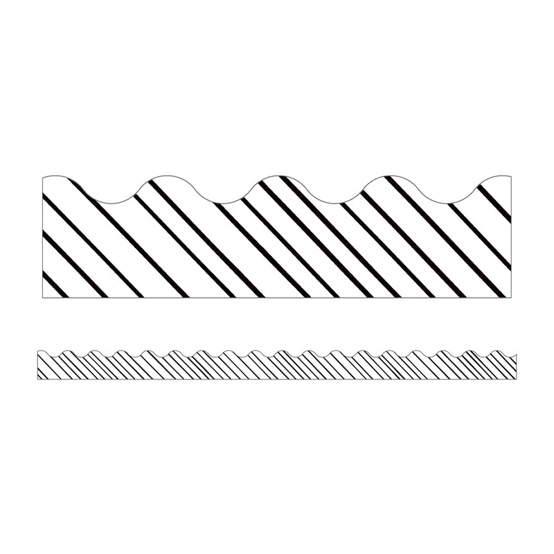Kind Vibes Black & White Stripes Scalloped Borders