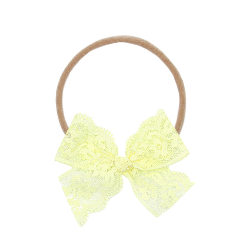 Lace Bow – Pale Yellow Headband
