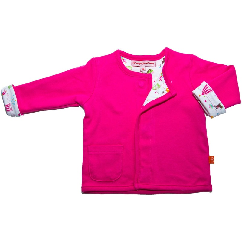 Magnificent Baby Reversible Cardigan – Girl’s Circus / Solid – 9 Months
