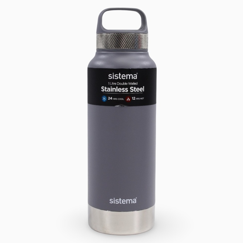 Sistema Stainless Steel Insulated Bottle  Grey