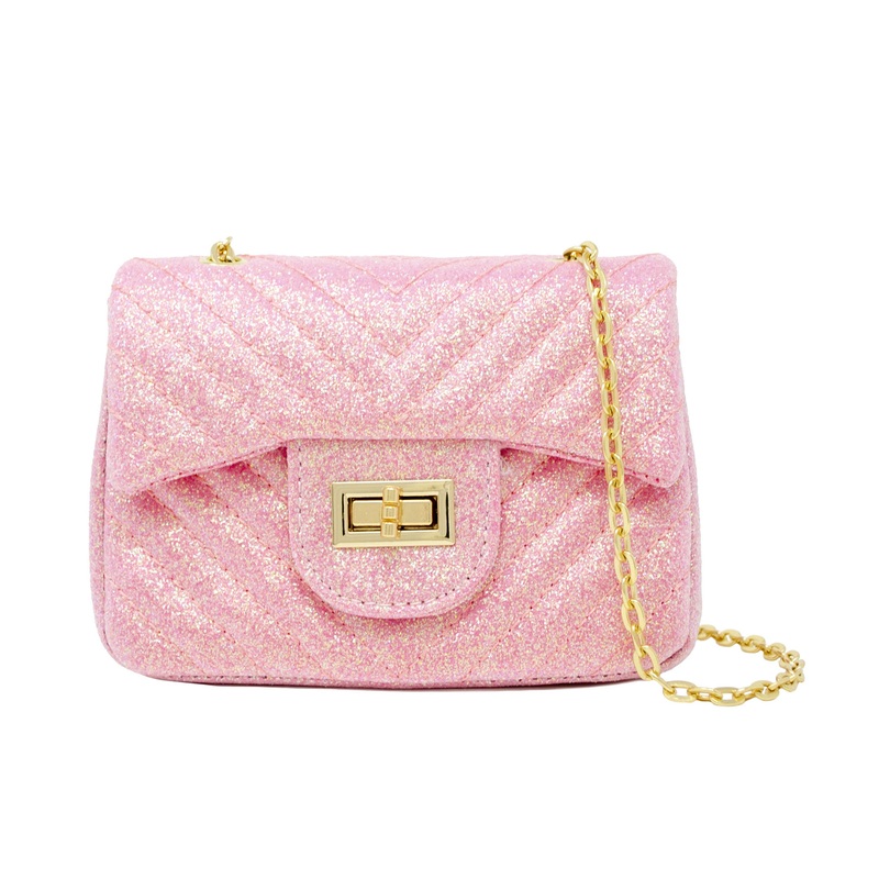 Tiny Treats Classic Glitter Wave Handbag: Pink