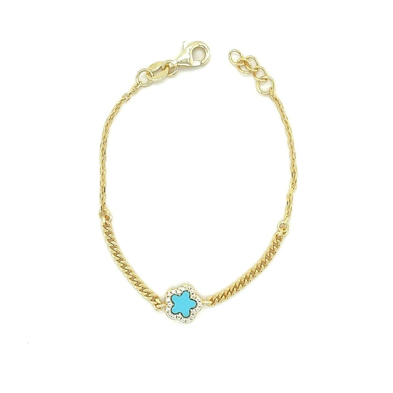 Topaz&Ruby Dainty Flower Bracelet – Aqua