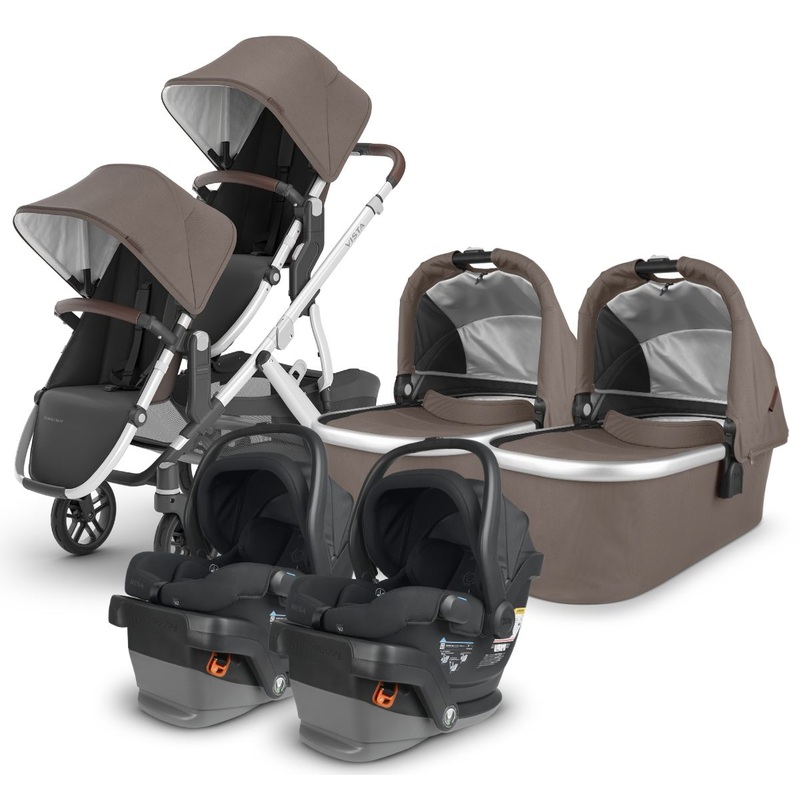UPPAbaby VISTA V2 Twin Double Stroller + MESA V2 Travel System Bundle with Rumble Seat V2+ – Theo / Jake