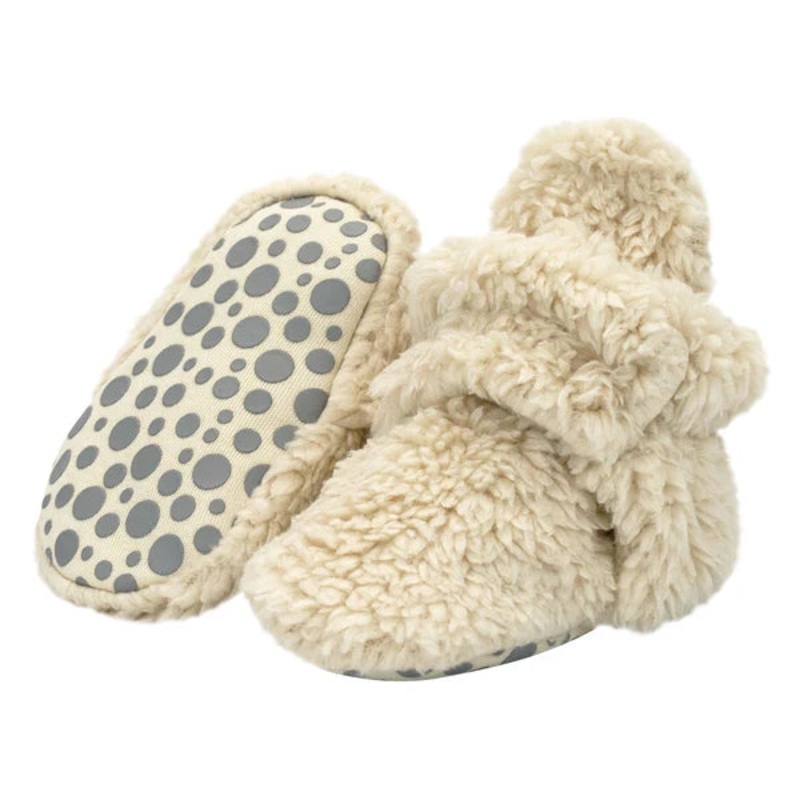 Furry Gripper Baby Bootie – Oat