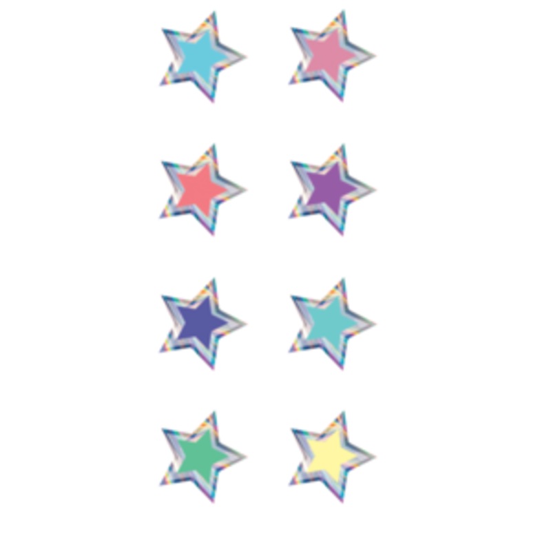 Iridescent Colorful Stars Mini Stickers