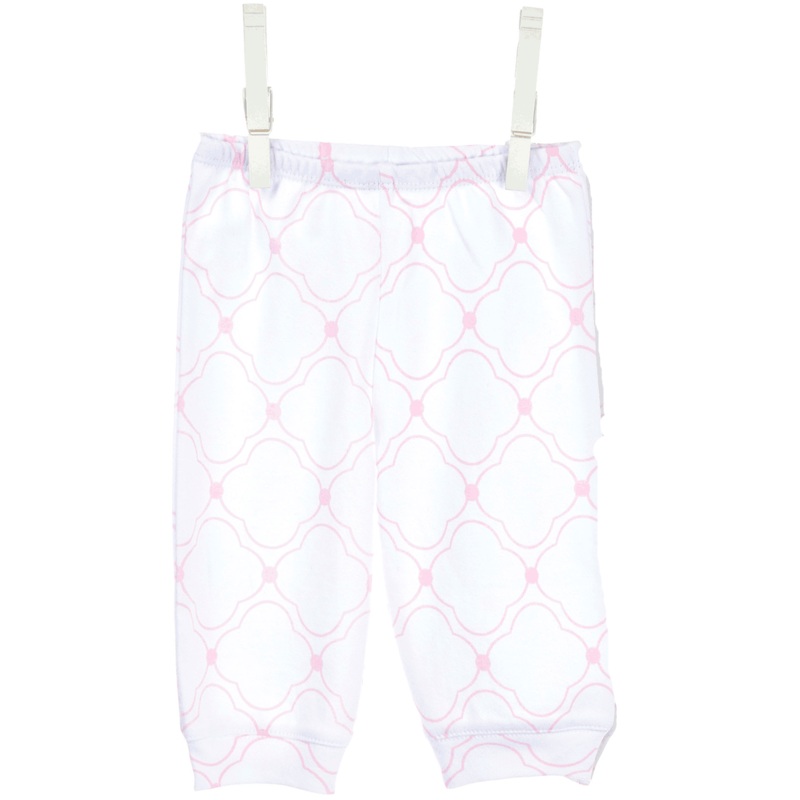 Little Giraffe Cotton Pant with Cuffs in Pink – 6 to 9 Months