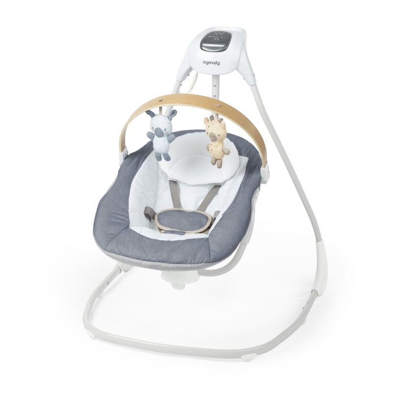 SimpleComfort Compact Soothing Baby Swing – Chambray