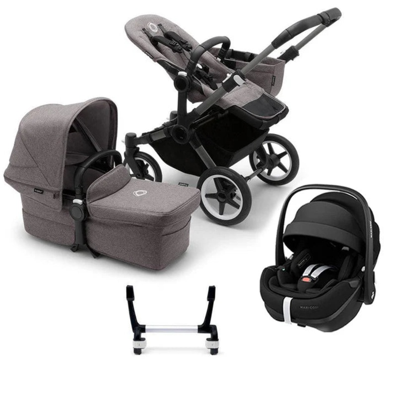 Bugaboo Donkey 5 Mono Complete + Pebble 360 Pro 2 Travel System – Grey Melange