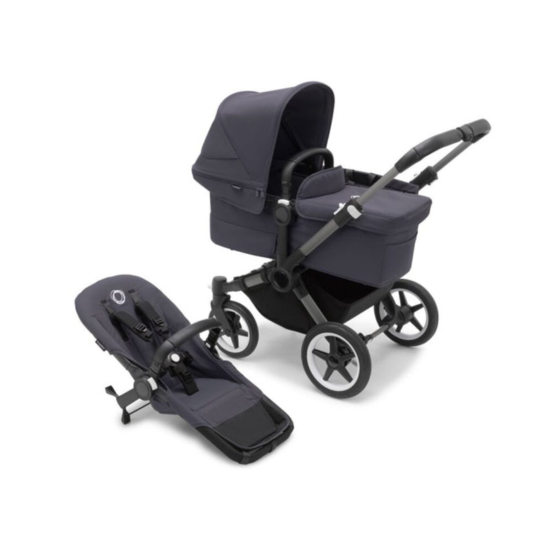 Bugaboo Donkey 5 Mono – Stormy Blue Canopy/Stormy Blue Fabrics/Graphite Chassis