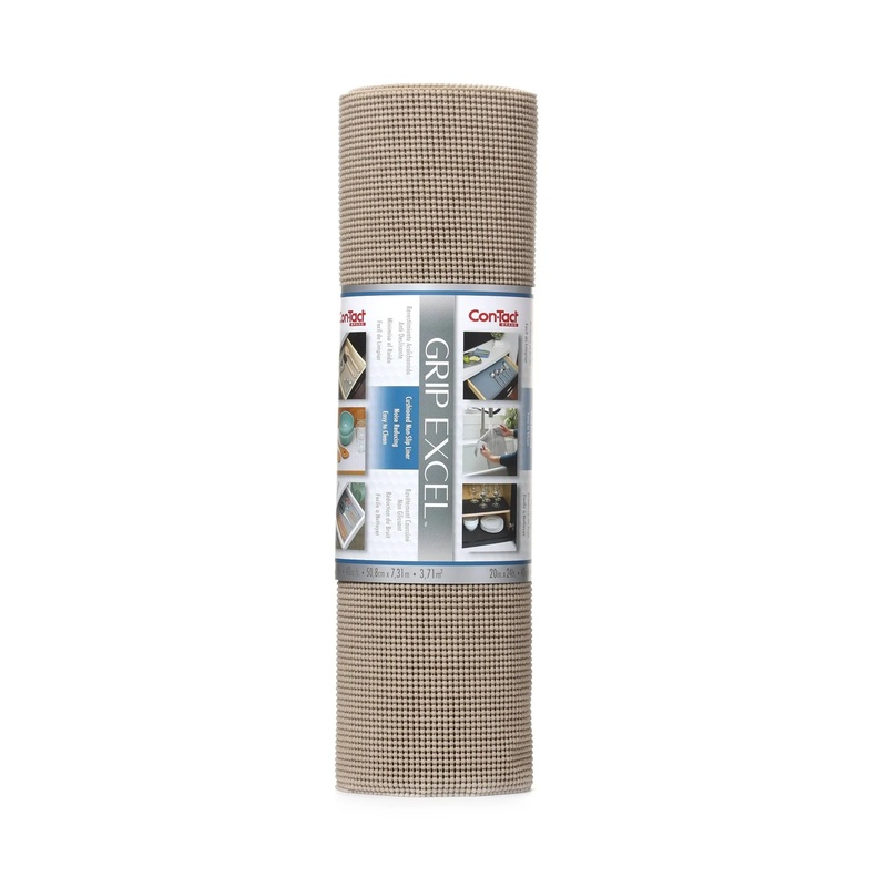 Grip Excel Single Pack 20″x24′ Taupe: Non-Adhesive Shelf Liner for Cabinets, Drawers, Pantry, Nonskid, Solid Pattern
