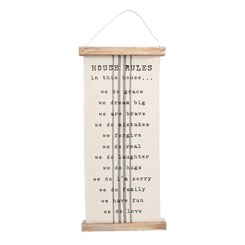 Mud Pie Rules Fabric Hanger