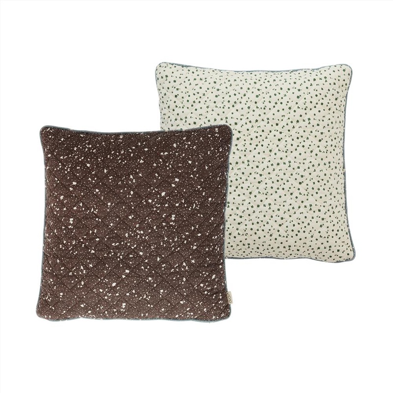 Danish Cushion – Aya Brown/White