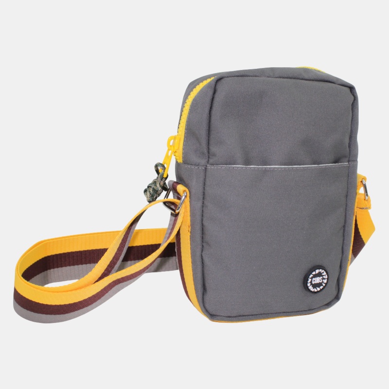 Grey with Yellow Zipper Cross Body Bag