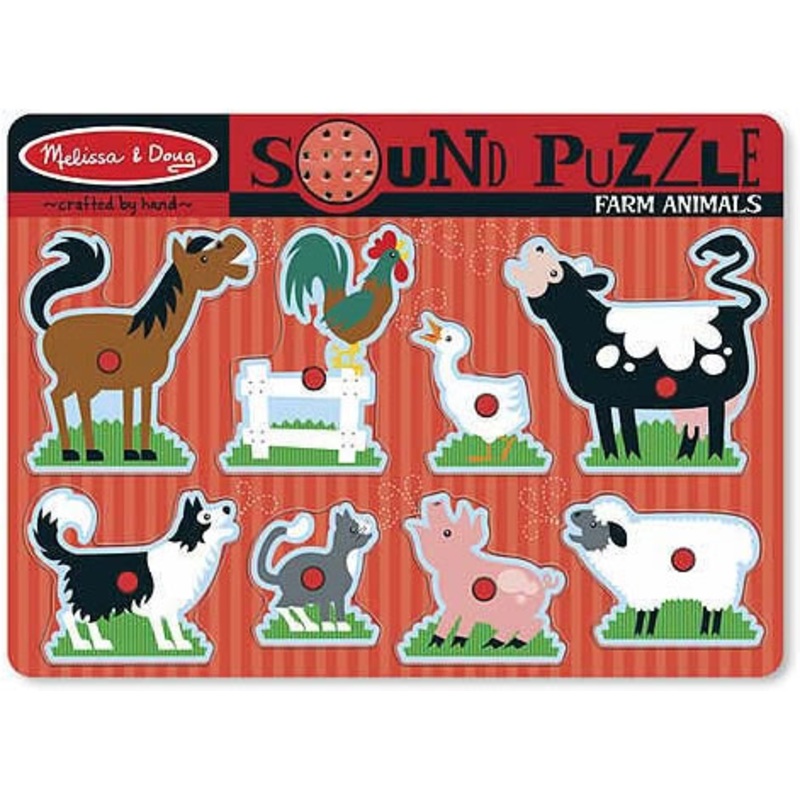 Melissa & Doug Farm Animals Sound Puzzle – 8 Pieces