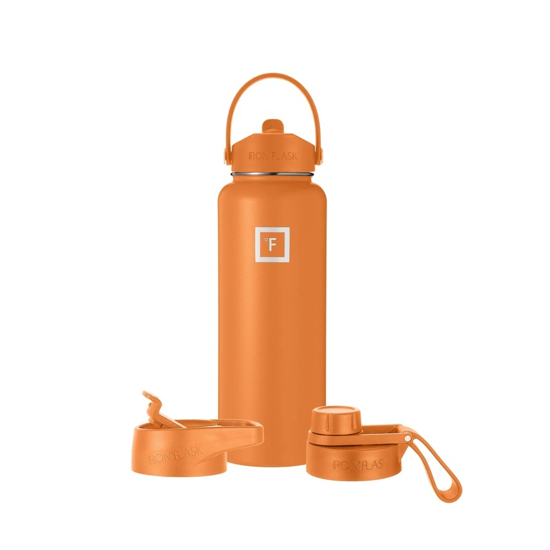 40oz Stainless Steel Water Bottle with Lid- Apricot Orange