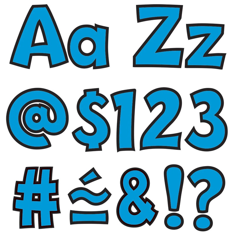 Blue 4-Inch Playful Uppercase/Lowercase Combo Pack (English/Spanish) Ready Letters