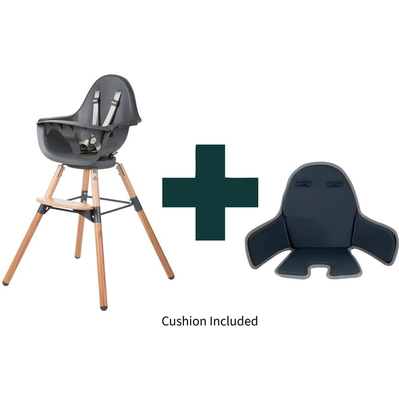 Childhome Evolu ONE.80 High Chair + Cushion – Anthracite Bundle