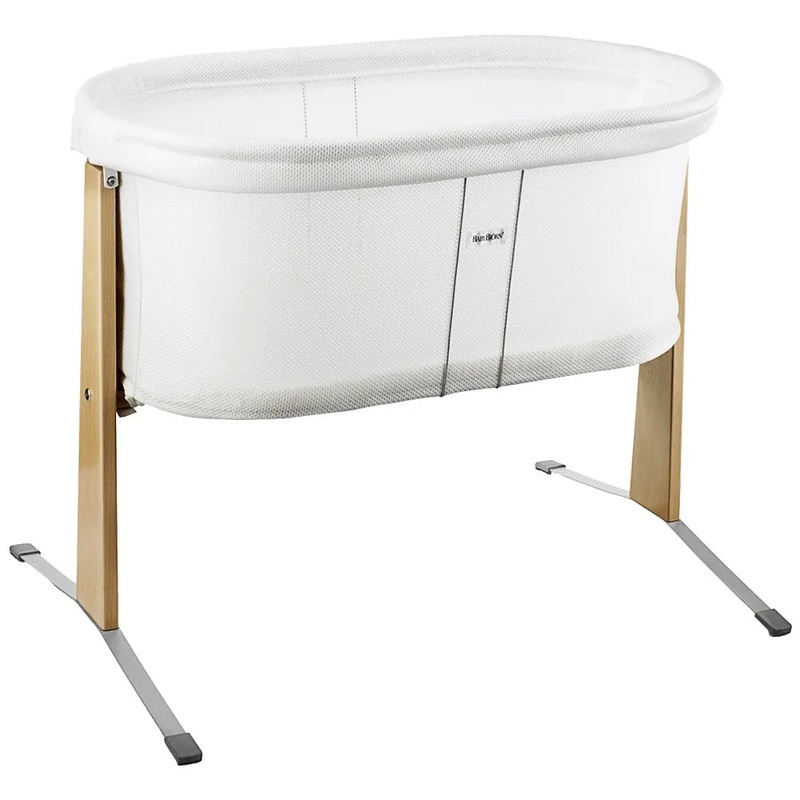 Sleek White Baby Cradle – Quiet Rocking Design for Gentle Soothing
