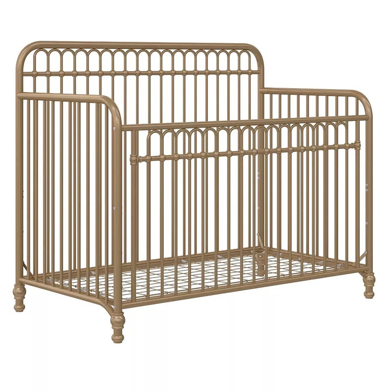 Ivy 3-in-1 Convertible Metal Crib – Gold