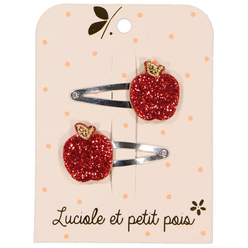 Luciole et Petit Pois Apple Hair Clips