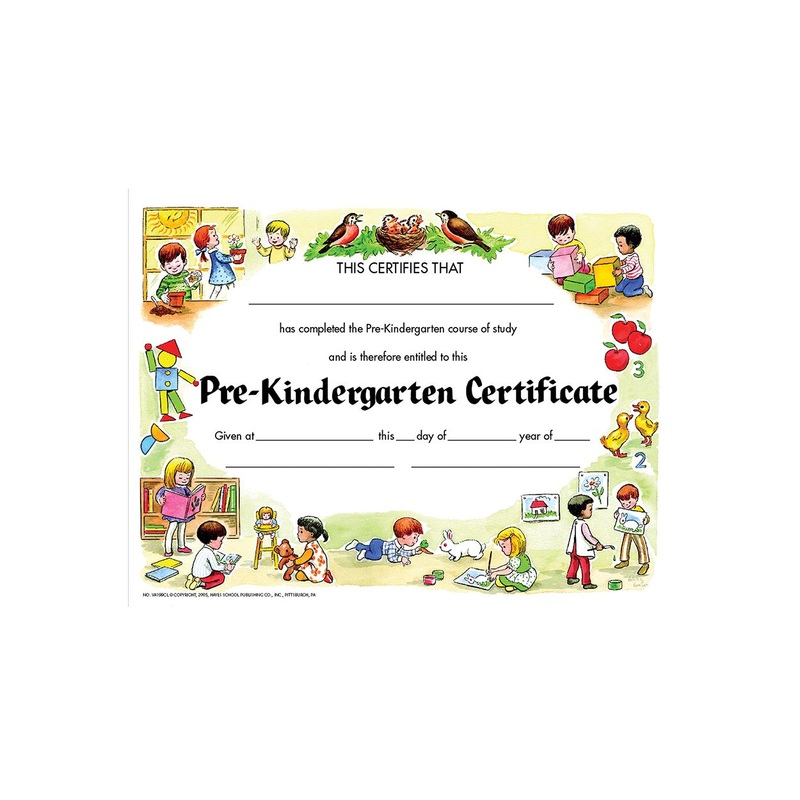 Pre-Kindergarten Certificate, 8.5″ x 11″ – Pack of 30