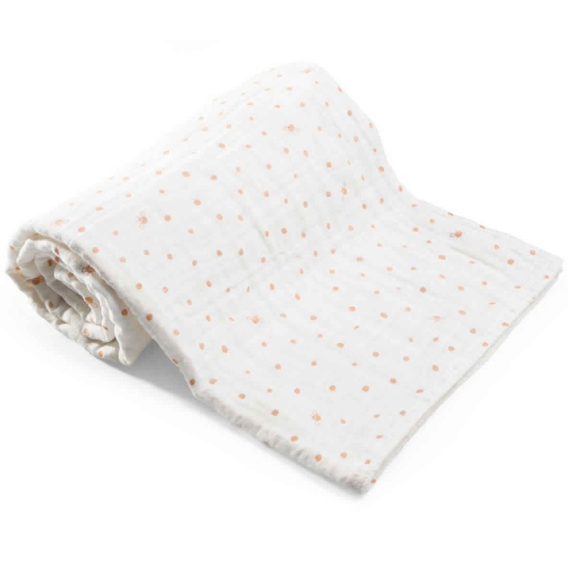 Stokke Blanket Organic Muslin – Coral Bee