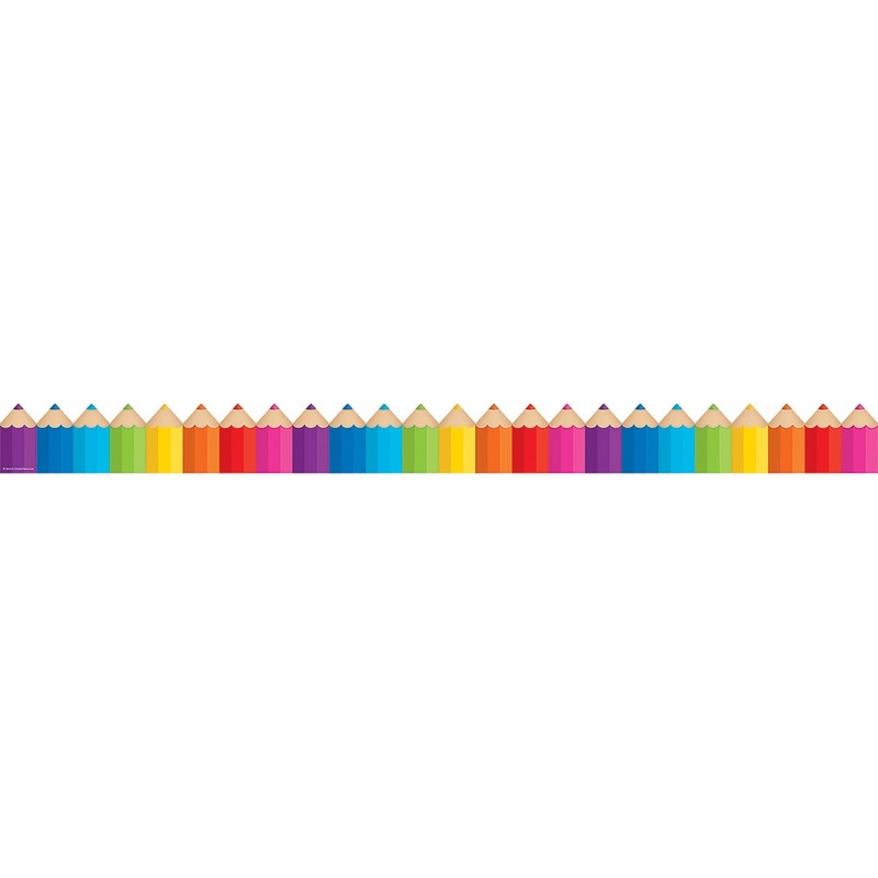 Colored Pencils Die-Cut Border Trim