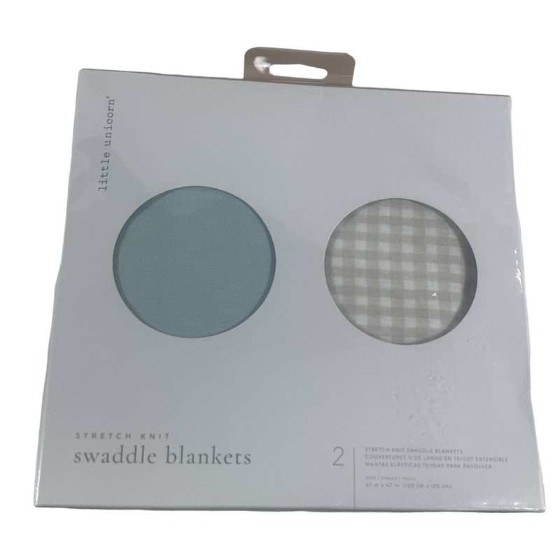 Little Unicorn Stretch Knit Swaddle Blankets 2 Pack, Frost Green