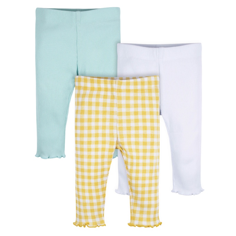 3-Pack Baby Girls Picnic Day Dreams Pull-On Knit Leggings, 12M