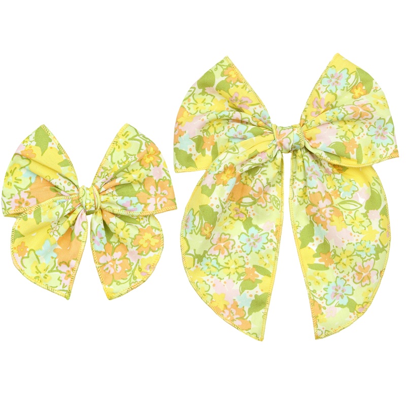 Heirloom Bow – Yellow Floral Clip