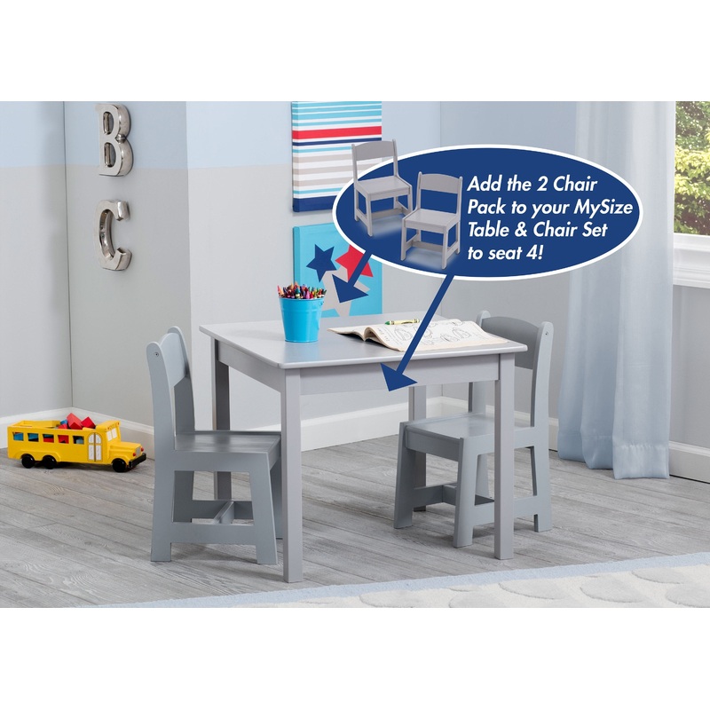 MySize Wood Kids Chairs for Playroom (Pack of 2)