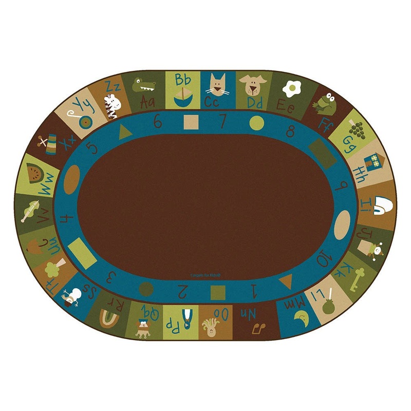 Nature’s Colors Learning Blocks Rug (6′ x 9′ Oval)