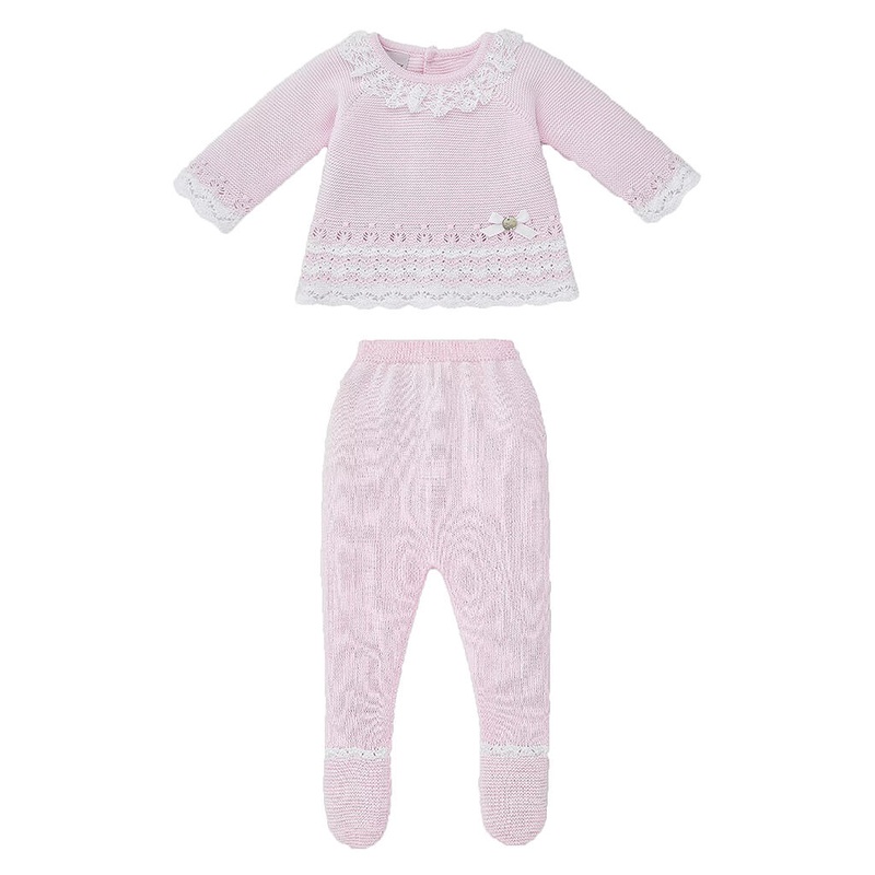 Paz Rodriguez Knit Pant Set Aura Chalk Pink