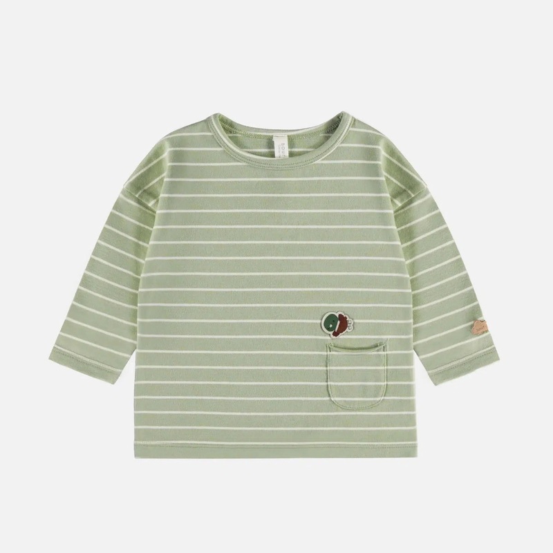 Souris Mini – Long Sleeve Top – Green Stripe