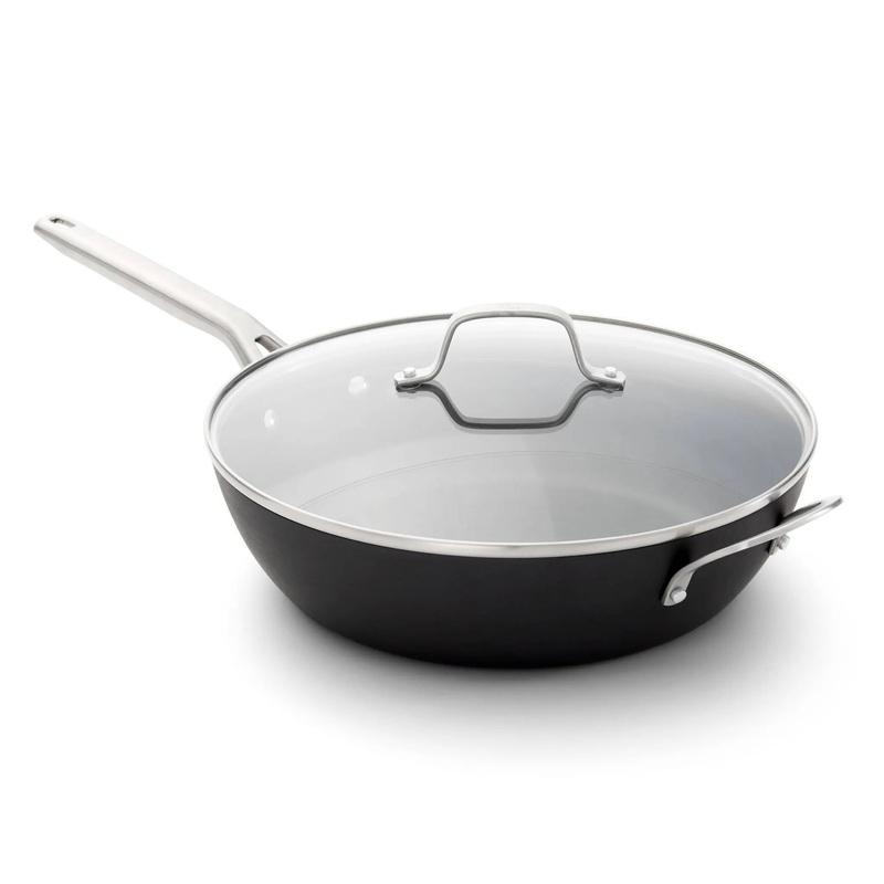 12″ Hard Anodized Nonstick Jumbo Fry Pan with Lid (See Description)