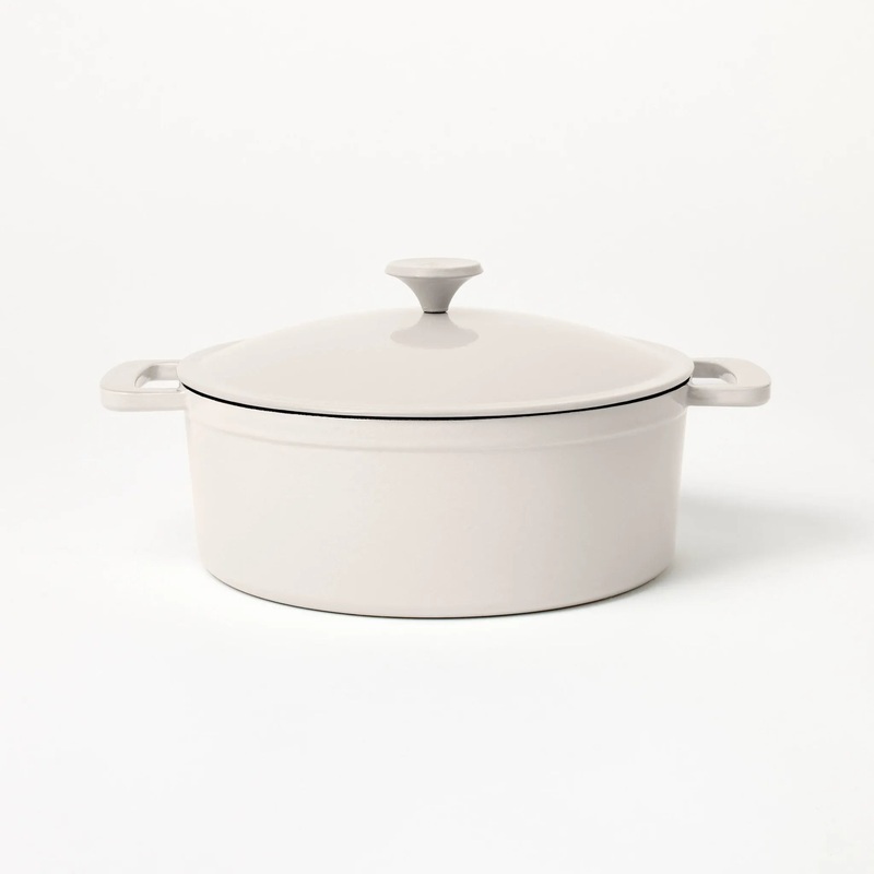 5.5qt Enamel Dutch Oven Light Gray –