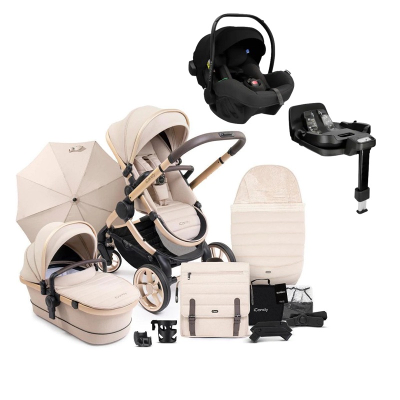 iCandy Peach 7 + Avionaut Pixel 2.0 with Rotating Base Travel System Bundle- Biscotti